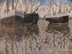 A View of Sailboats by Vladimir Baranov-Rossine