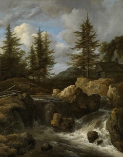 A Waterfall in a Rocky Landscape by Jacob van Ruisdael