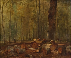 A Wooded Landscape by Constant Troyon