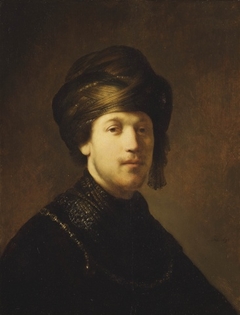 A Young Man Wearing a Turban by Rembrandt