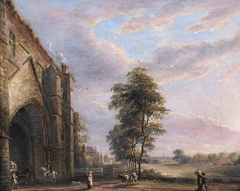 Abbey gateway Reading by Paul Sandby