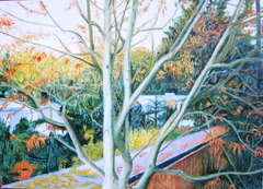 'Autumn - porn film location', (2006), oil on linen, 140 x 100 cm. by john albert walker