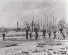 Banks of the Oise at Pontoise, Effect of Snow by Camille Pissarro