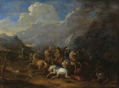 Battle of the imperial cavalry with the Turks. by August Querfurt