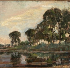 Bend in the Gein with poplars, three isolated by Piet Mondrian