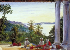 Bombay Pedlars in Mrs Cameron's Verandah, Kalutera, Ceylon by Marianne North