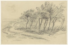 Bomen in een open landschap by Jozef Israëls