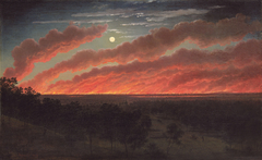 Bush fire between Mount Elephant and Timboon by Eugene von Guerard