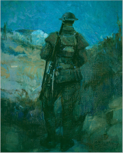 Canadian Sentry, Moonlight, Neuville-Vitasse by Alfred Bastien