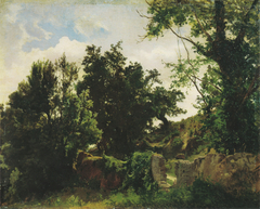 Castle wall in Plankenberg by Emil Jakob Schindler