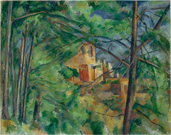 Château Noir derrière les arbres by Paul Cézanne