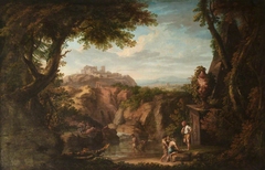 Classical Landscape with Fishermen by Jan Frans van Bloemen