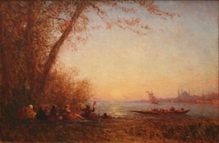 Coucher de soleil sous le Bosphore by Félix Ziem