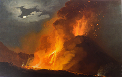 Cratere del Vesuvio con l'eruzione del 1820 by Camillo De Vito