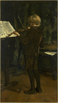 De violist, zoon van de schilder by Jacob Maris