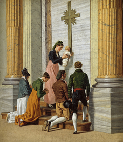 Devotion by the Holy Door of St. Peter’s Basilica by Christoffer Wilhelm Eckersberg