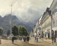 Die Esplanade in Ischl, 1840. by Rudolf von Alt