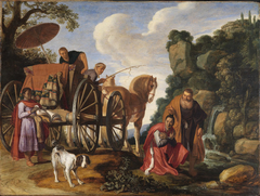 Die Taufe des äthiopischen Kämmerers durch den Apostel Philippus by Pieter Lastman