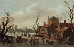 Dorp in de winter by Jan van Goyen