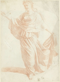 Draperiestudie van voortschrijdende vrouw by Bernard Picart