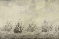 Episode from the Four Days' Battle, 11-14 June 1666, of the Second Anglo-Dutch War, 1665-67 by Willem van de Velde I