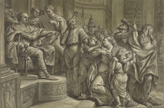 Eponina vraagt aan Vespasianus genade voor Sabinus by Blaise Nicolas Lesueur