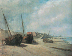 Fishing boats on the beach of Heist by Henri Permeke