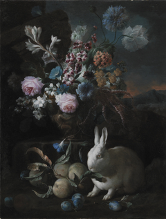 Flower Piece with Rabit by Franz Werner Tamm