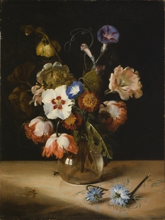 Flowers in a Glass Vase by Dirck de Bray