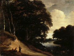 Forest Landscape with a River by Lodewijk de Vadder