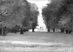 Frederiksberg Garden. In the background the statue of Frederik VI and the entrance gates by Fridolin Johansen