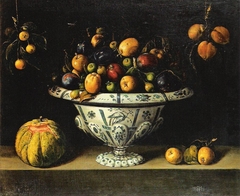 Fruit in a Faience Dish by Juan van der Hamen