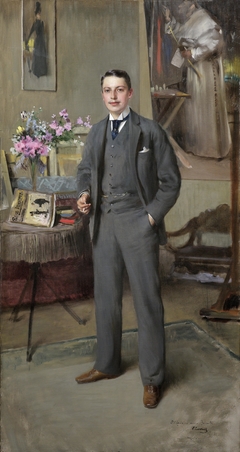 Full-length male portrait (Cesare Formilli?) by Vittorio Matteo Corcos