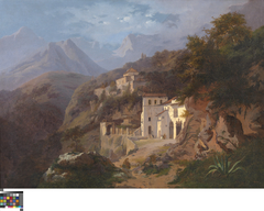 Het kapucijnenklooster in Cava (Salerno) by Edouard De Vigne