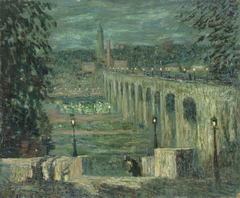 High Bridge at Night, New York City by Ernest Lawson