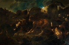 Hounds attacking a Bull by Philipp Peter Roos