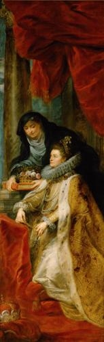 Ildefonso altarpiece right panel (Isabella with Elisabeth of Hungary) by Peter Paul Rubens