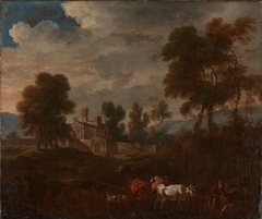 Italian Landscape with a Church by Isaac de Moucheron