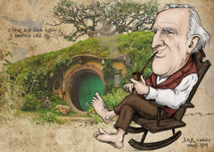 J.R.R. Tolkien -caricature by Kyriakos Mauridis