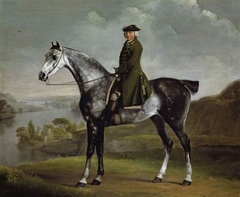 Joseph Smyth Esq, Lieutenant of Whittlebury Forest, Northamptonshire, on a dapple grey horse by George Stubbs