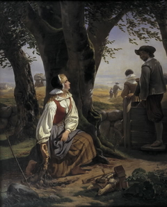 Kirsten Svendsdatter Finds the Gold Horn at Gallehus on 20 July 1639 by Niels Simonsen