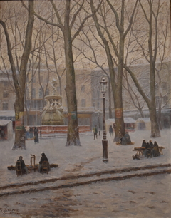 La Place Carnot sous la neige by Paul Sourou