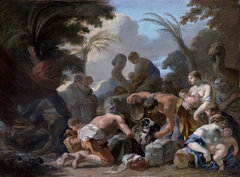 Laban Searching the Belongings of Jacob by Sébastien Bourdon