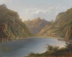 Lake Lucerne with View on the Tellskapelle by Hermann Ottomar Herzog