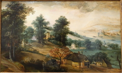 Landscape with Cottages by Jacob Grimmer