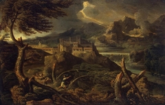 Landscape with Lightning by Gaspard Dughet