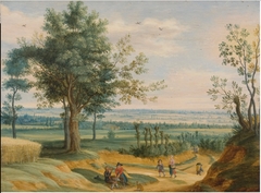 Landscape with Peasants Having a Picnic by Izaak van Oosten