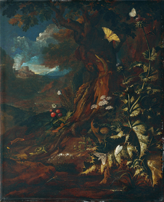 Landschaft mit Reptilien und Insekten (I) by Johann Adalbert Angermayer