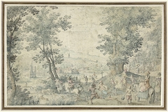 Landschap bij Brussel met hertenjacht by Unknown Artist