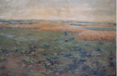 Landschap met aardappelvelden en gerst by Anton Mauve